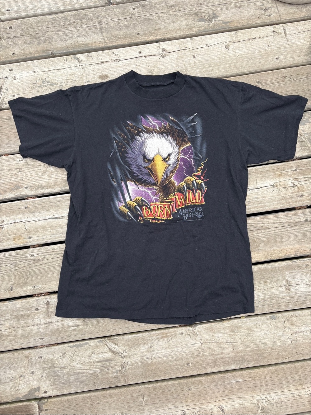 Vintage sturgis 3D emblem 1992/1993 born wild T shirt